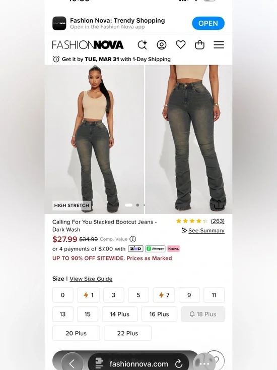 (SIZE 9) Fashion Nova Women's Calling For You Stacked Bootcut Jeans - Picture 3 of 3